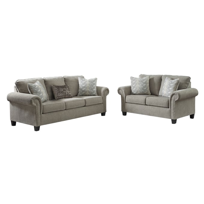 Ashley Furniture Shewsbury Pewter Fabric 2pc Living Room Set 47202-LR-S1