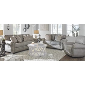 Ashley Furniture Olsberg Steel 3pc Living Room Set With Recliner Chair