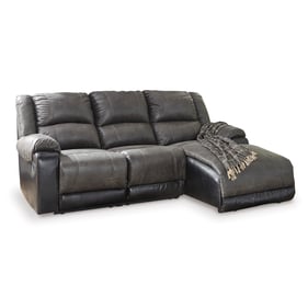 Ashley Furniture Nantahala Slate 3pc Reclining Sectional With RAF Chaise