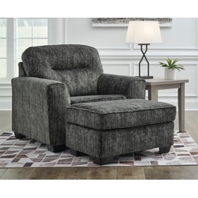 Ashley Furniture Lonoke Gunmetal Chair And Ottoman Set