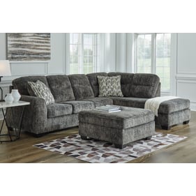 Ashley Furniture Lonoke Gunmetal 2pc RAF Sectional With Ottoman