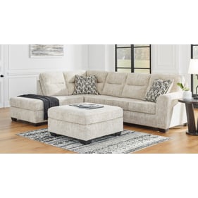 Ashley Furniture Lonoke Parchment 2pc LAF Sectional With Ottoman