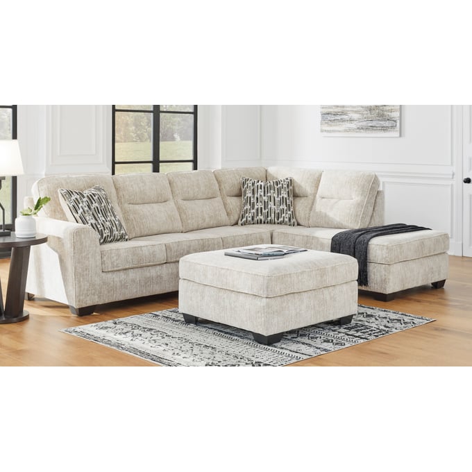 Ashley Furniture Lonoke Parchment 2pc RAF Sectional With Ottoman 50505-SEC-S2