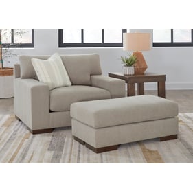 Ashley Furniture Maggie Flax Chair And Ottoman Set