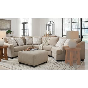 Ashley Furniture Brogan Bay Cork 3pc RAF Cuddler Sectional With Ottoman