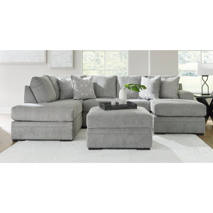 Ashley Furniture Casselbury Cement 2pc RAF Sectional With Ottoman 52906-SEC-OT-S1