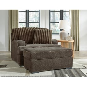 Ashley Furniture Aylesworth Chocolate Chair And Ottoman Set