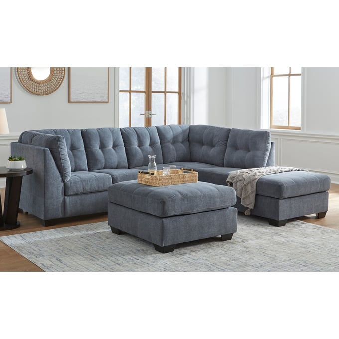 Ashley Furniture Marleton Denim 2pc RAF Sectional With Ottoman 55303-SEC-OT-S1