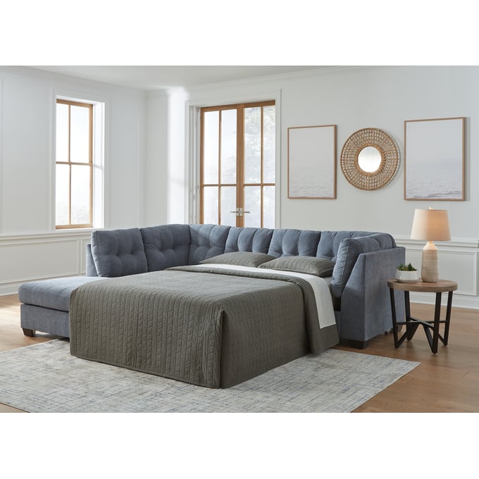 Ashley Furniture Marleton Denim 2pc Sleeper Sectional With LAF Chaise 55303S3