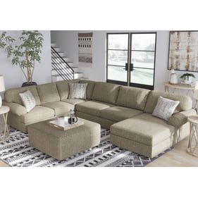 Ashley Furniture Hoylake Chocolate RAF Chaise Sectional With Ottoman