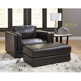 Ashley Furniture Amiata Onyx Chair And Ottoman Set