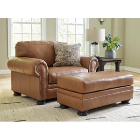 Ashley Furniture Carianna Caramel Chair And Ottoman Set