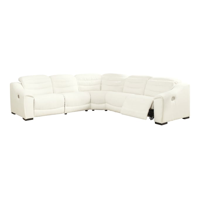 Ashley Furniture Next-Gen Gaucho Chalk 5pc Power Reclining Sectional With Power Armless Chair 58505S3