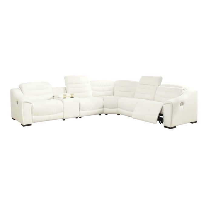 Ashley Furniture Next Gen Gaucho Chalk Console 6pc Power Reclining Sectional With Armless Chair 58505S5