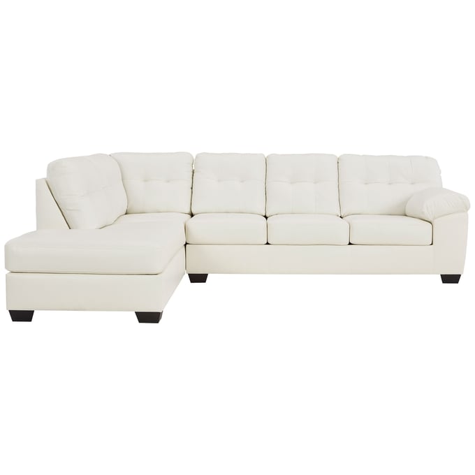 Ashley Furniture Donlen White LAF 2pc Sectional With Chaise | The ...