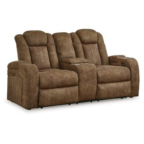 Ashley Furniture Wolfridge Brindle Power Reclining Console Loveseat With Ad...