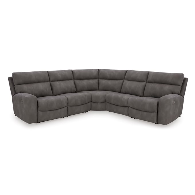 Ashley Furniture Next Gen DuraPella Slate 5pc Power Reclining Sectional 61003S6