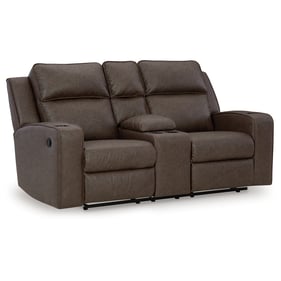 Ashley Furniture Lavenhorne Granite Double Reclining Loveseat With Console