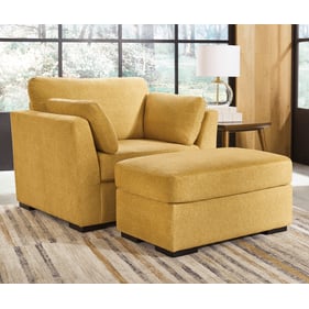 Ashley Furniture Keerwick Sunflower Chair And Ottoman Set