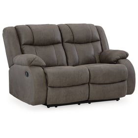 Ashley Furniture First Base Gunmetal Reclining Loveseat