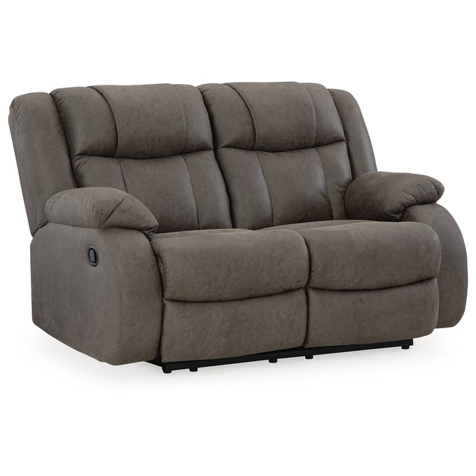 Ashley Furniture First Base Gunmetal Reclining Loveseat 6880486