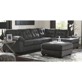 Ashley Furniture Accrington Granite RAF Sectional With Ottoman