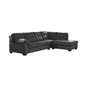 Ashley Furniture Accrington Granite Fabric 2pc Sectional With RAF Corner Ch...