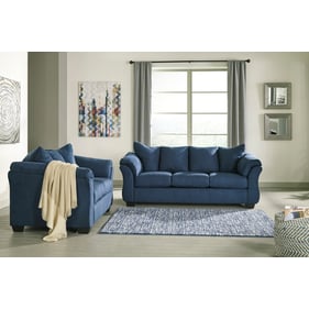 Ashley Furniture Darcy Contemporary Blue Polyester Hardwood