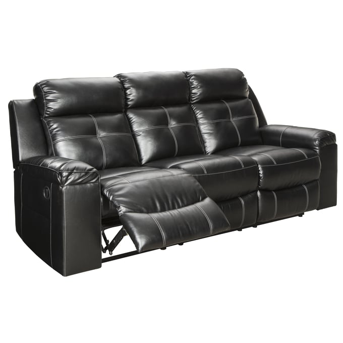 Ashley Furniture Kempten Black Reclining Sofa 8210588