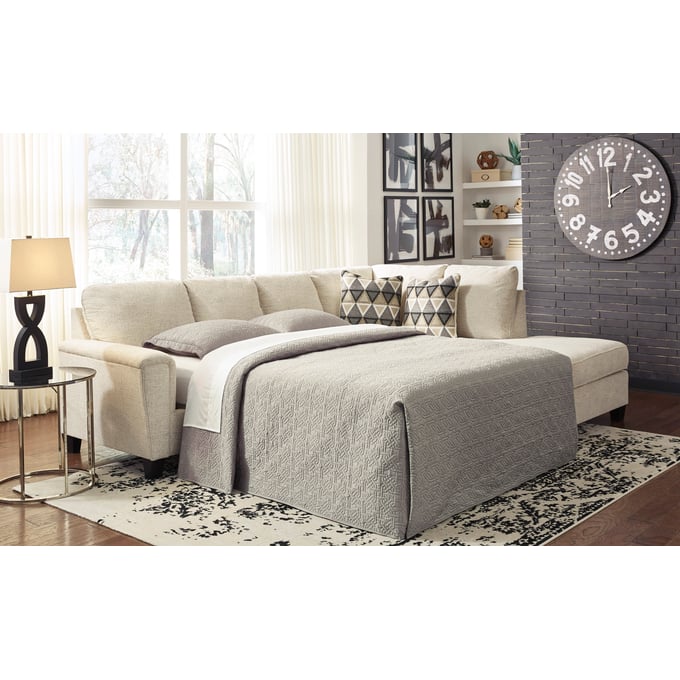 Ashley Furniture Abinger Natural Fabric 2pc Sleeper Sectional With RAF Corner Chaise 83904S4