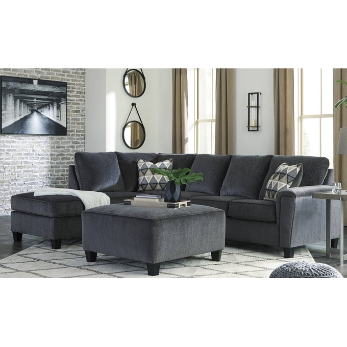 Ashley Furniture Abinger Smoke LAF Sectional With Ottoman 83905-SEC3