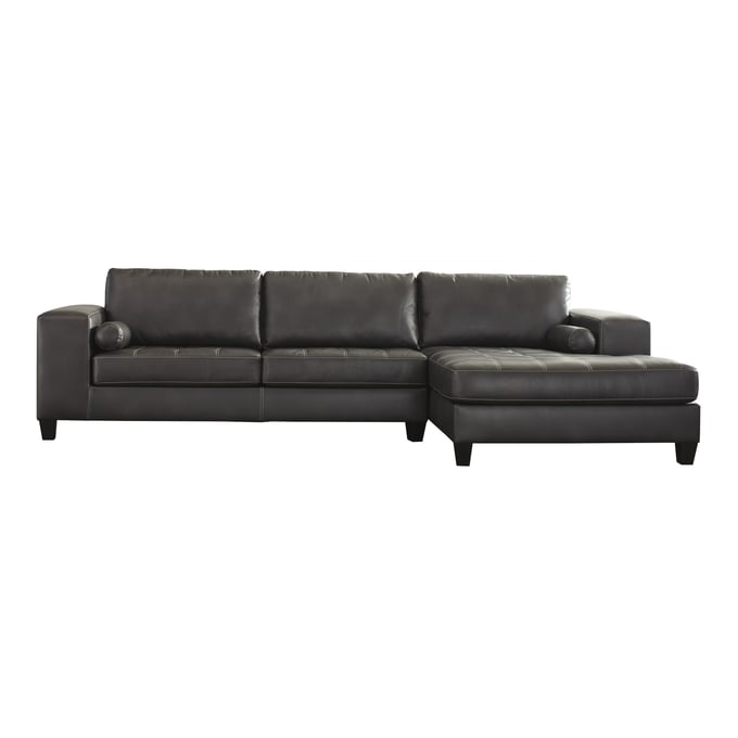 Ashley Furniture Nokomis Charcoal RAF Chaise 2pc Sectional 87721S2