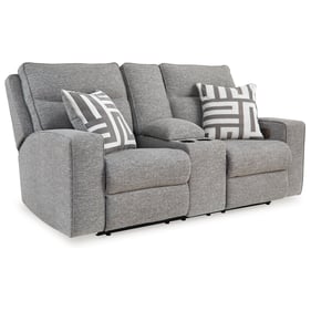 Ashley Furniture Biscoe Pewter Power Console Reclining Loveseat