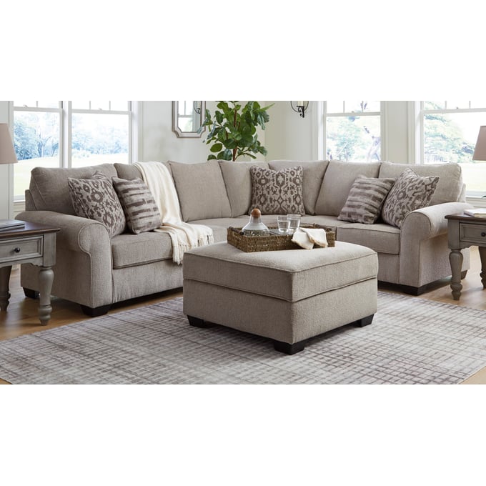 Ashley Furniture Claireah Umber Fabric 3pc Sectional With Ottoman 90603-SEC-OT-S4