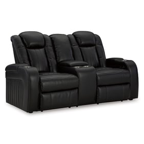 Ashley Furniture Caveman Den Midnight Power Reclining  Console Loveseat