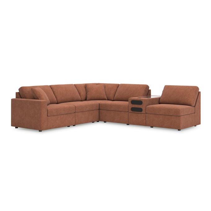 Ashley Furniture Modmax Spice RAF 6pc Sectional With Audio Console 92102S23