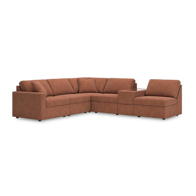 Ashley Furniture Modmax Spice RAF 6pc Sectional With Console 92102S20