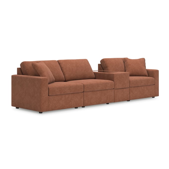 Ashley Furniture Modmax Spice 4pc Sectional With Storage Console 92102S29