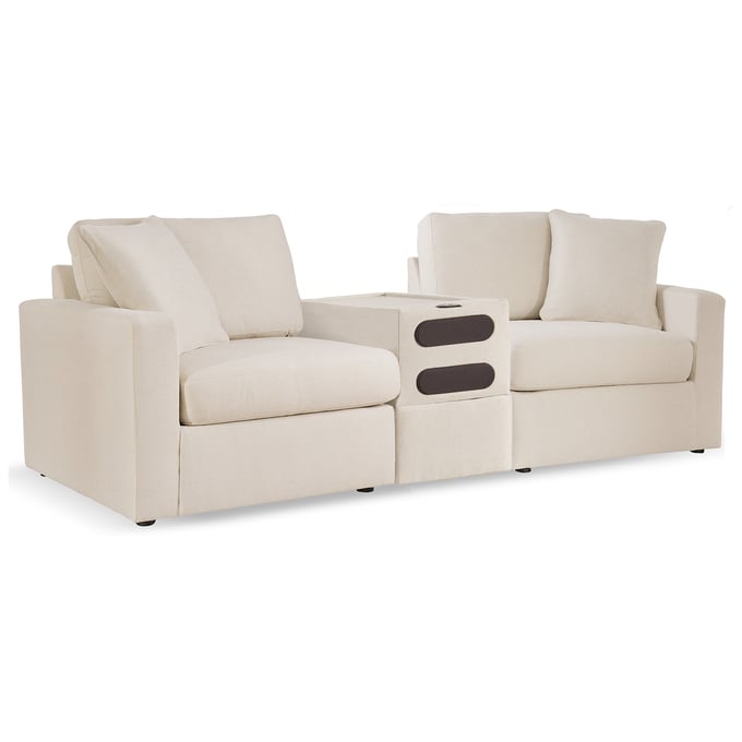 Ashley Furniture Modmax Oyster 3pc Sectional Loveseat With Audio Console 92103S13