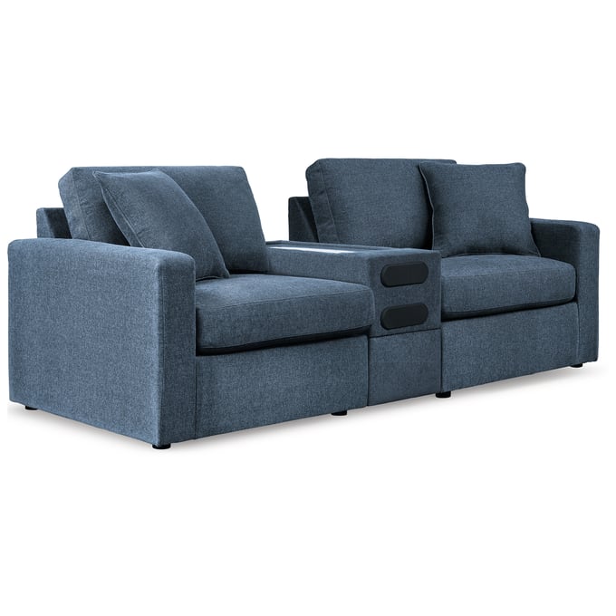 Ashley Furniture Modmax Ink 3pc Loveseat With Audio Console 92121S13