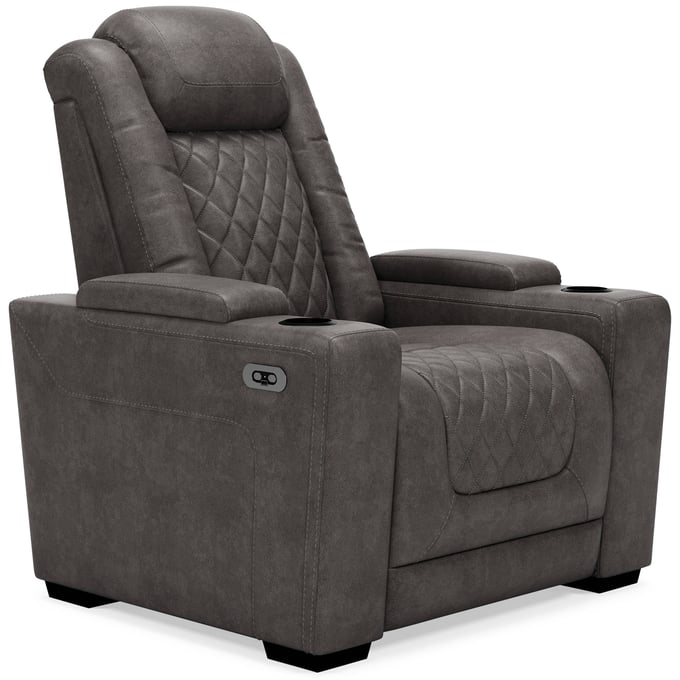 Ashley Furniture HyllMont Gray Power Recliner With Adjustable Headrest 9300313