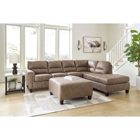 Ashley Furniture Navi Fossil RAF Sectional With Ottoman