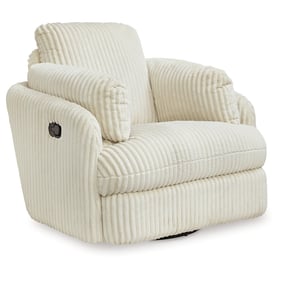 Ashley Furniture Tie Breaker Ivory Swivel Glider Recliner