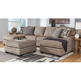 Ashley Furniture Cannonbrook Nutmeg 3pc Sectional With Ottoman