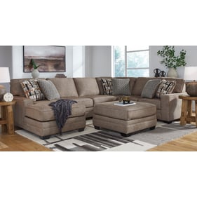 Ashley Furniture Cannonbrook Nutmeg RAF 3pc Sectional With Ottoman