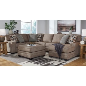 Ashley Furniture Cannonbrook Nutmeg LAF 3pc Sectional With Ottoman