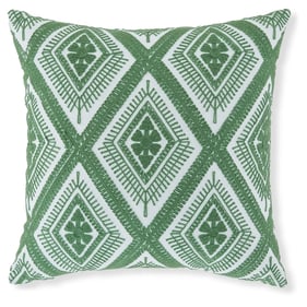 4 Ashley Furniture Bellvale Green White Pillows