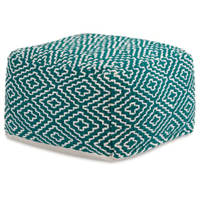 Ashley Furniture Brynnsen Teal Ivory Pouf