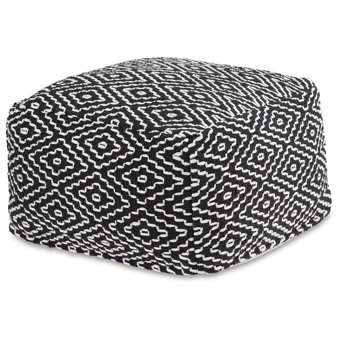 Ashley Furniture Jasett Black Ivory Pouf A1001058