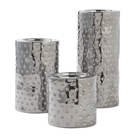 Ashley Furniture Marisa Silver 3pc Candle Holder Set